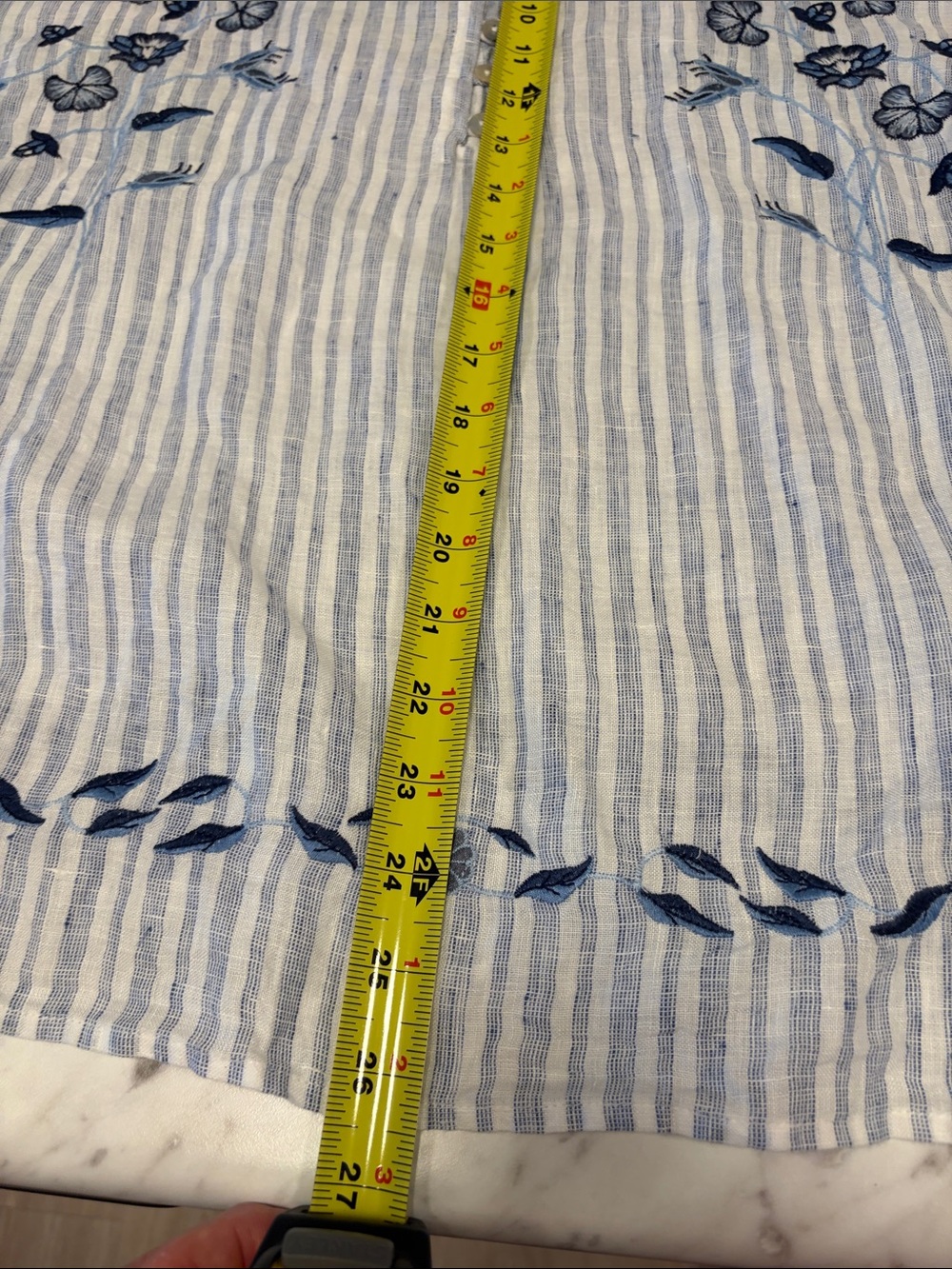 J. Jill White & Blue Striped Embroidered Peasant Tunic - Picture 8 of 9